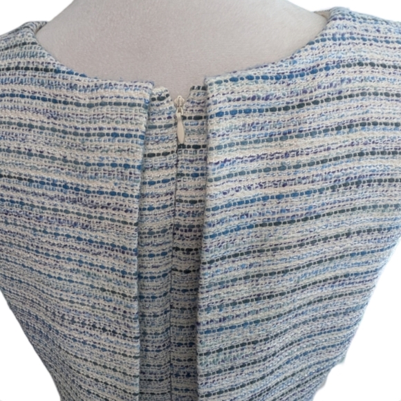 Ann Taylor Factory Blue Tweed Sheath Dress | Size 8 | EUC Professional - Picture 10 of 15